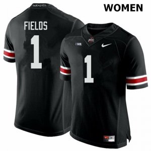 Women's Ohio State Buckeyes #1 Justin Fields Black Nike NCAA College Football Jersey New Year KJW1044KX